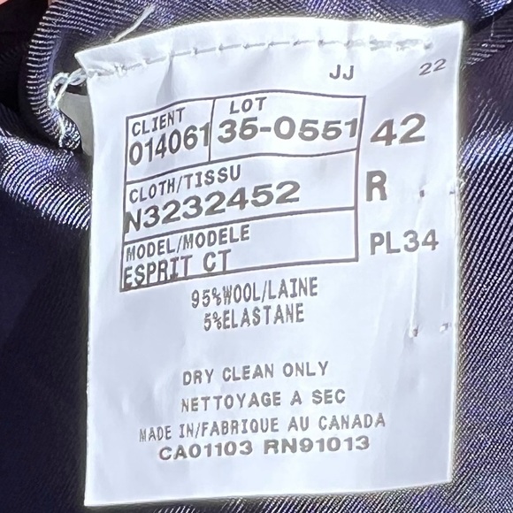 🌻NEW Jack Victor Esprit Solid Stretch Wool Suit Jacket | Men's Size 42 Regular - Picture 12 of 12